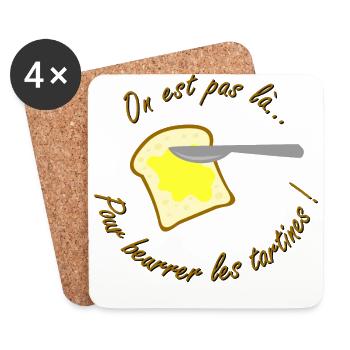 beurrer les tartines - Dessous de verre (lot de 4) - blanc - Devant