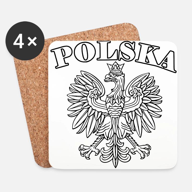 Polska - Untersetzer (4er-Set) - Weiß