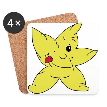 star - Coasters (set of 4) - white - Front