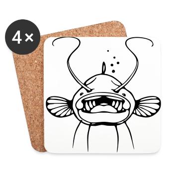 catfish - Coasters (set of 4) - white - Front