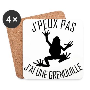 I can not have a Frog - Coasters (set of 4) - white - Front
