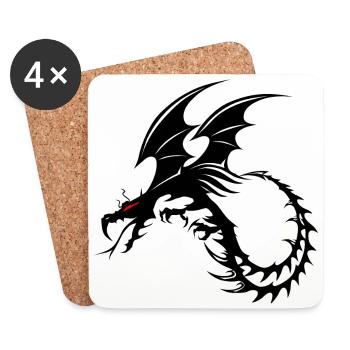 Drachen Tribal Tattoo Form 2004 x - Untersetzer (4er-Set) - Weiß - Vorne