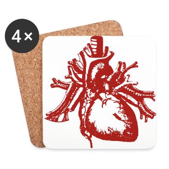 Véritable art de coeur - Dessous de verre (lot de 4) - blanc - Devant