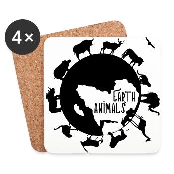 Earth Animals - Our Wildlife - Coasters (set of 4) - white - Front