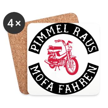 Get out, drive a moped! - Coasters (set of 4) - white - Front