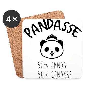 PANDASSE - Dessous de verre (lot de 4) - blanc - Devant