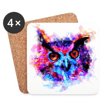 gxp owl purple blue perfect - Coasters (set of 4) - white - Front