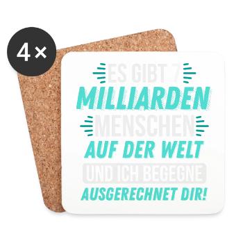 Billions of people and I meet you! gift - Coasters (set of 4) - white - Front