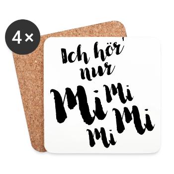 Ich hör' nur mi mi mi mi - Untersetzer (4er-Set) - Weiß - Vorne