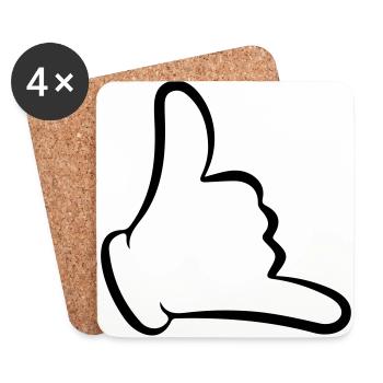Shaka :) - Untersetzer (4er-Set) - Weiß - Vorne