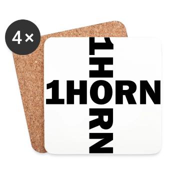 Einhorn gekreuzt - Untersetzer (4er-Set) - Weiß - Vorne