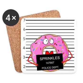 Donut Krapfen Sweet - Untersetzer (4er-Set) - Weiß - Vorne