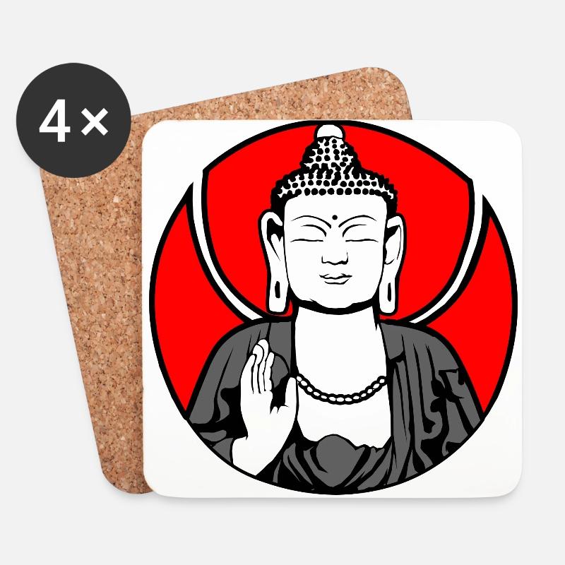 Gautama Buddha Logo - Untersetzer (4er-Set) - Weiß