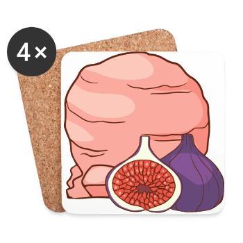 Fig fruit Ice cream Ice cream Ice cream - Coasters (set of 4) - white - Front