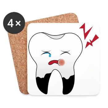 Toothache funny gift for dentist - Coasters (set of 4) - white - Front