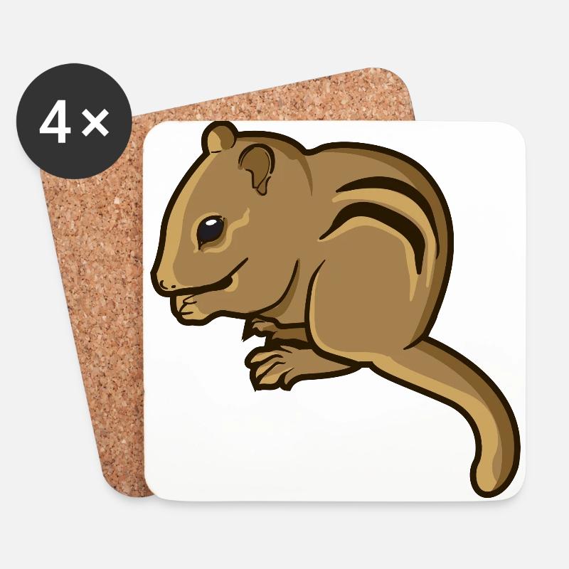 Chipmunk Streifenhörnchen Nagetier Geschenk Nager - Untersetzer (4er-Set) - Weiß