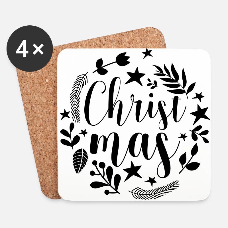 CHRISTMAS - Untersetzer (4er-Set) - Weiß