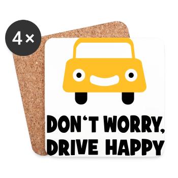 Auto fahren - Untersetzer (4er-Set) - Weiß - Vorne