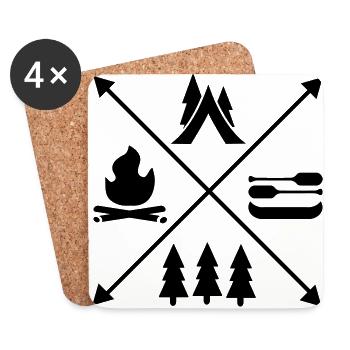 camping - Coasters (set of 4) - white - Front
