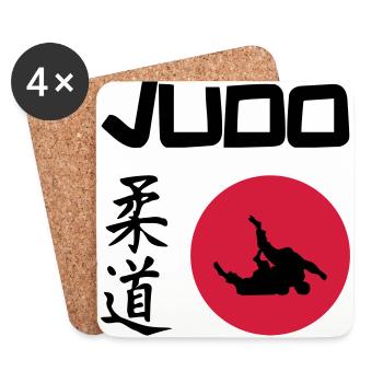 Judo - Dessous de verre (lot de 4) - blanc - Devant