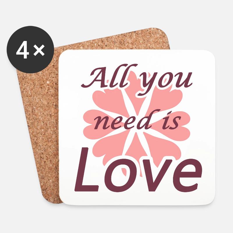 All you need is love - Untersetzer (4er-Set) - Weiß