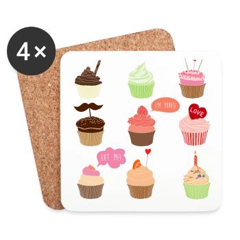 Cupcake - Untersetzer (4er-Set) - Weiß - Vorne