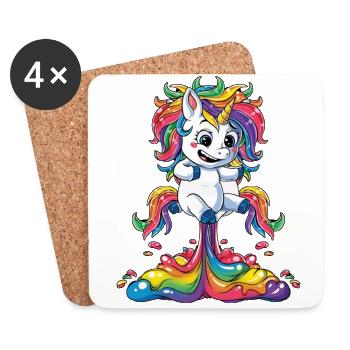 Fart Licorne (Licorne) - Dessous de verre (lot de 4) - blanc - Devant