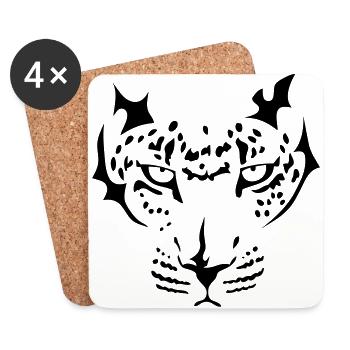 tribal leopards 1 - Coasters (set of 4) - white - Front