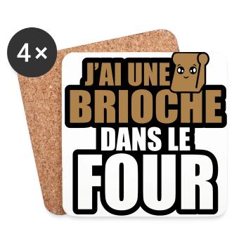 j'ai une brioche dans le four - Dessous de verre (lot de 4) - blanc - Devant