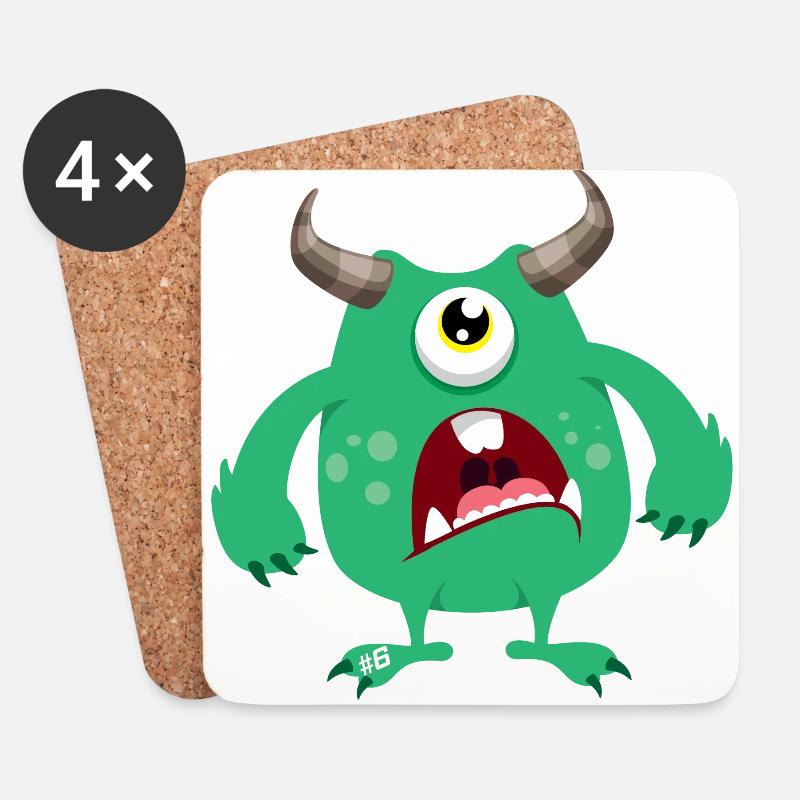 Monstaa Originaals Monster #6 - Untersetzer (4er-Set) - Weiß