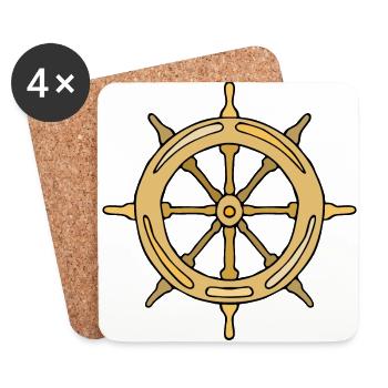 Steering wheel - Coasters (set of 4) - white - Front