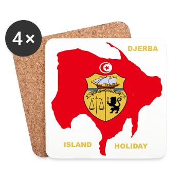 Djerba Insel Urlaub Tunesien - Untersetzer (4er-Set) - Weiß - Vorne