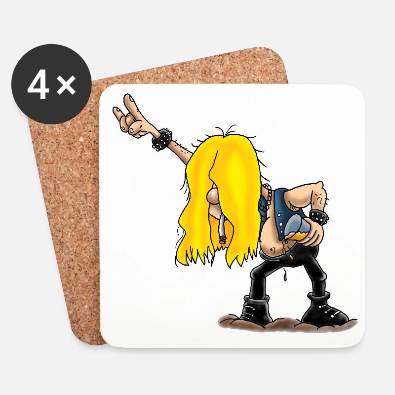 Heavy metal - Untersetzer (4er-Set) - Weiß