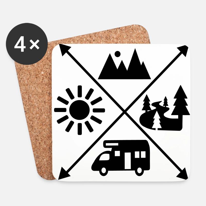Camper - Coasters (set of 4) - white