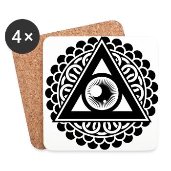 Illuminati Eye - Coasters (set of 4) - white - Front