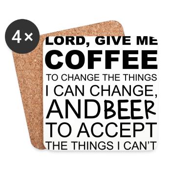 Coffee & Beer - Dessous de verre (lot de 4) - blanc - Devant