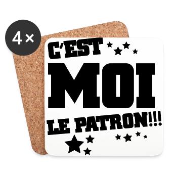 C'est Moi LE pAtron!!! - Dessous de verre (lot de 4) - blanc - Devant