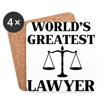 World's greatest Lawyer - Untersetzer (4er-Set) - Weiß - Vorne
