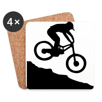Downhill biking - Untersetzer (4er-Set) - Weiß - Vorne