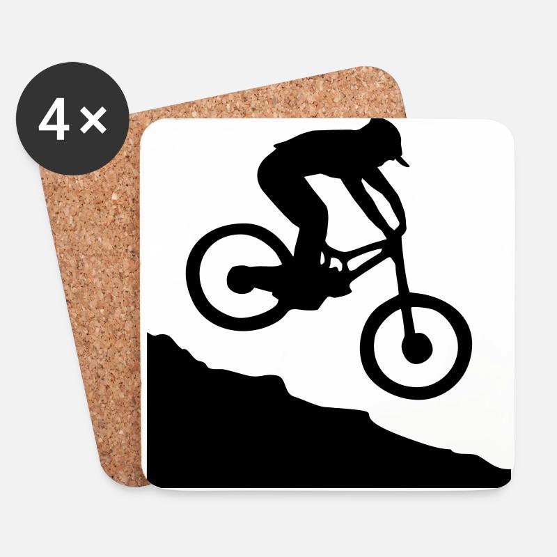Downhill biking - Untersetzer (4er-Set) - Weiß