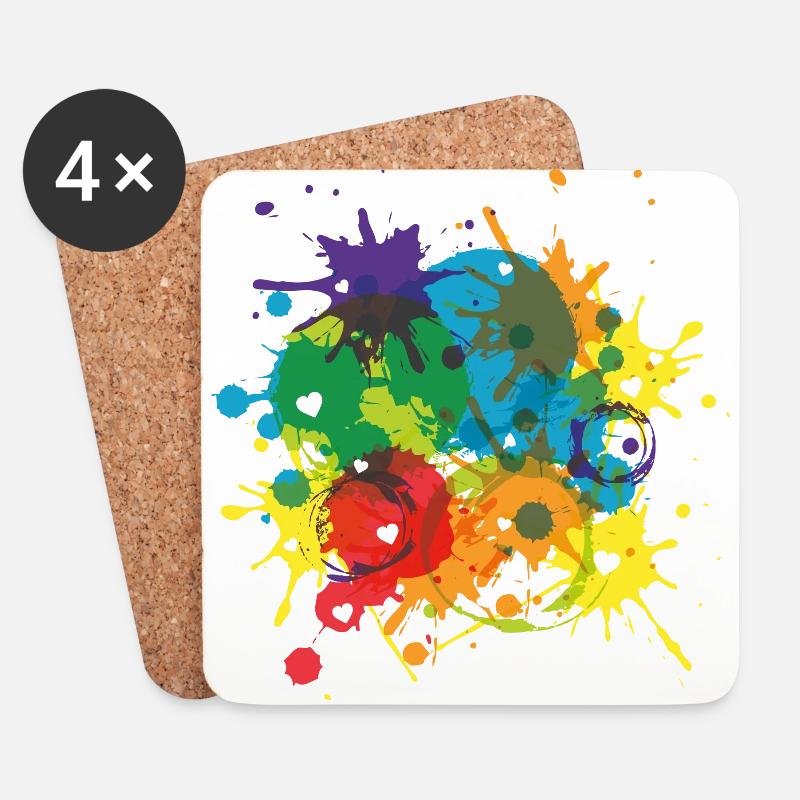Liebe LGBT Pride Regenbogen Farben Geschenk Love - Untersetzer (4er-Set) - Weiß