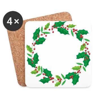 WREATH / Wreath - Coasters (set of 4) - white - Front