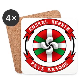 Pays Basque - Euskal Herria - Dessous de verre (lot de 4) - blanc - Devant