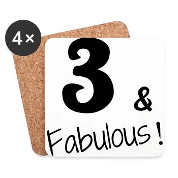 3 - Birthday - Anniversaire - Geburtstag - Humor 3 - Dessous de verre (lot de 4) - blanc - Devant
