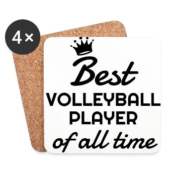 Volleyball - Volley Ball - Volley-Ball - Sport - Coasters (set of 4) - white - Front