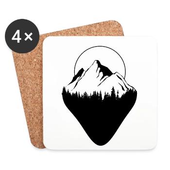 Mountain of the rising sun - Coasters (set of 4) - white - Front