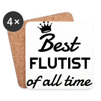 Flute - Flautist - Music - Musik - Musique - Coasters (set of 4) - white - Front