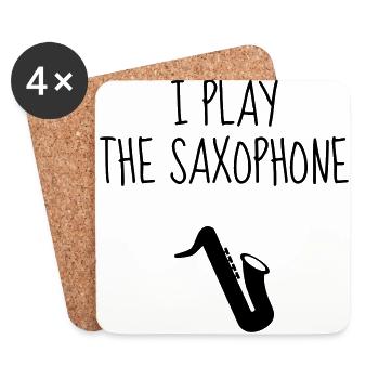 Saxophone Saxophoniste Musique Musicien Concert - Dessous de verre (lot de 4) - blanc - Devant