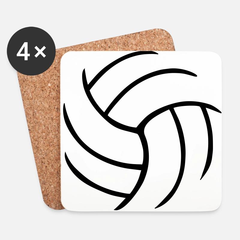 Volleyball - Untersetzer (4er-Set) - Weiß