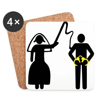 Hochzeit, Junggesellenabschied - Untersetzer (4er-Set) - Weiß - Vorne